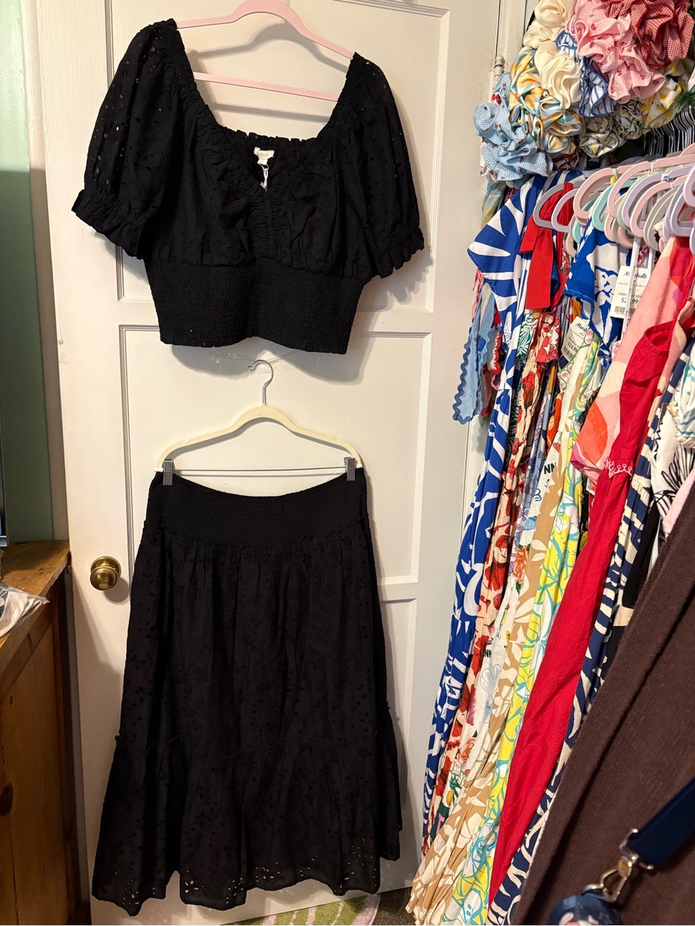 Jennifer & Grace eyelet top & skirt set